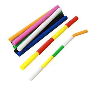 ECO Friendly Colorful Silicone Drinking Straws Reusable Coffee Straws