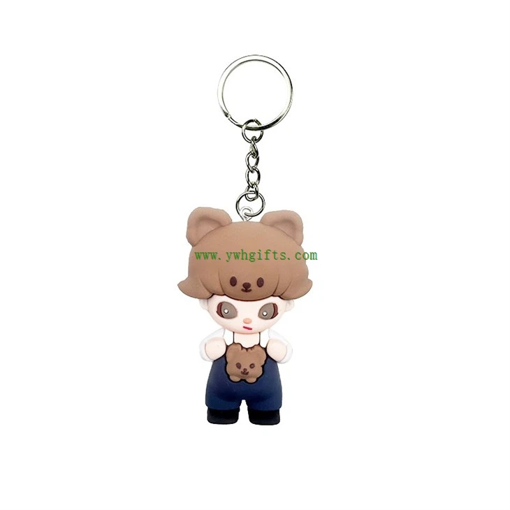 Custom Personalized Character Soft Silicone PVC Rubber Keychain factory